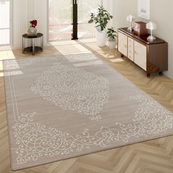 Orient Teppich sand Wohnzimmer 3-D Design Marokkanisches Muster Weich